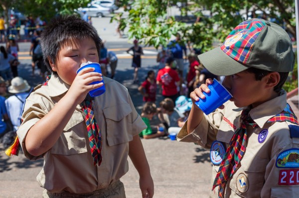 Scouts enjoying some delicious water!